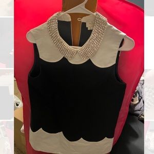 Rhinestone collar top